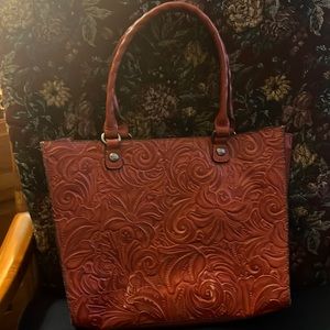 Red leather purse